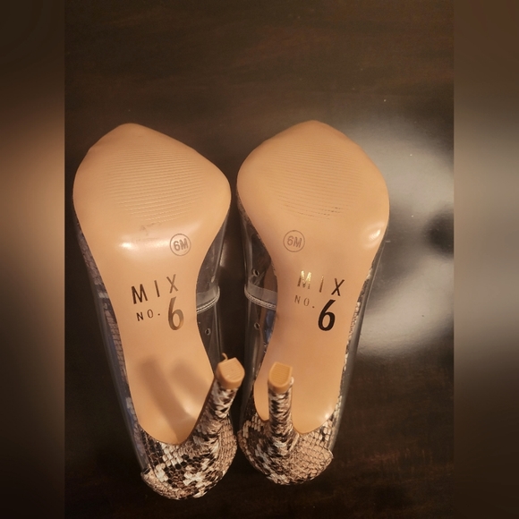Mix No. 6 Aracely Snake Print Lucite Pointed Toe Pumps - Picture 2 of 5
